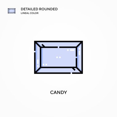 Şeker vektör simgesi. Modern vektör illüstrasyon kavramları. Düzenlemesi ve kişiselleştirmesi kolay.