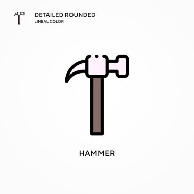 Çekiç vektör simgesi. Modern vektör illüstrasyon kavramları. Düzenlemesi ve kişiselleştirmesi kolay.