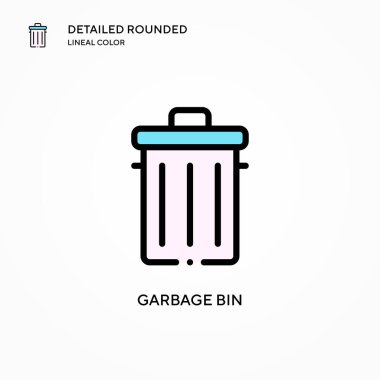 Çöp kutusu vektör simgesi. Modern vektör illüstrasyon kavramları. Düzenlemesi ve kişiselleştirmesi kolay.