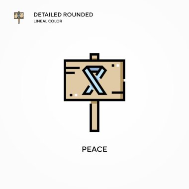 Barış vektör simgesi. Modern vektör illüstrasyon kavramları. Düzenlemesi ve kişiselleştirmesi kolay.