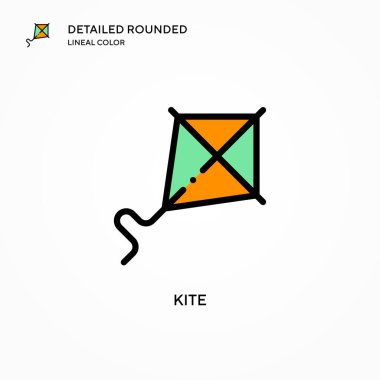 Uçurtma vektör simgesi. Modern vektör illüstrasyon kavramları. Düzenlemesi ve kişiselleştirmesi kolay.