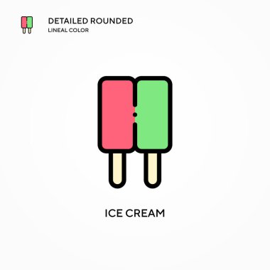 Dondurma vektör simgesi. Modern vektör illüstrasyon kavramları. Düzenlemesi ve kişiselleştirmesi kolay.