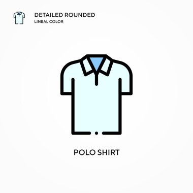 Polo gömlek vektör simgesi. Modern vektör illüstrasyon kavramları. Düzenlemesi ve kişiselleştirmesi kolay.