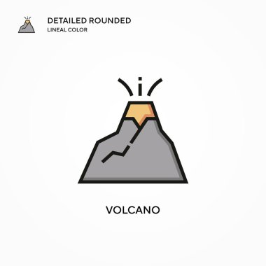 Volkan vektör simgesi. Modern vektör illüstrasyon kavramları. Düzenlemesi ve kişiselleştirmesi kolay.