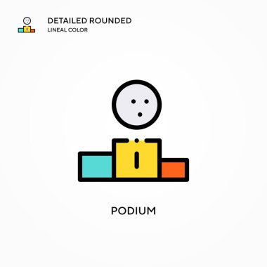 Podyum vektör simgesi. Modern vektör illüstrasyon kavramları. Düzenlemesi ve kişiselleştirmesi kolay.
