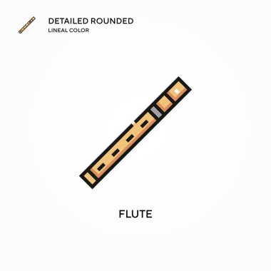 Flüt vektör simgesi. Modern vektör illüstrasyon kavramları. Düzenlemesi ve kişiselleştirmesi kolay.