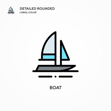 Tekne vektör simgesi. Modern vektör illüstrasyon kavramları. Düzenlemesi ve kişiselleştirmesi kolay.