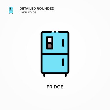 Buzdolabı vektör simgesi. Modern vektör illüstrasyon kavramları. Düzenlemesi ve kişiselleştirmesi kolay.