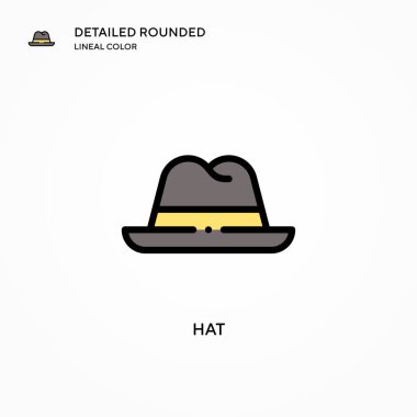 Şapka vektör simgesi. Modern vektör illüstrasyon kavramları. Düzenlemesi ve kişiselleştirmesi kolay.
