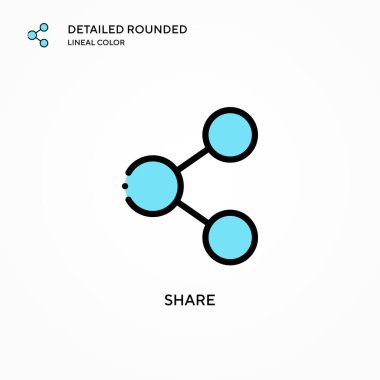 Vektör simgesini paylaş. Modern vektör illüstrasyon kavramları. Düzenlemesi ve kişiselleştirmesi kolay.