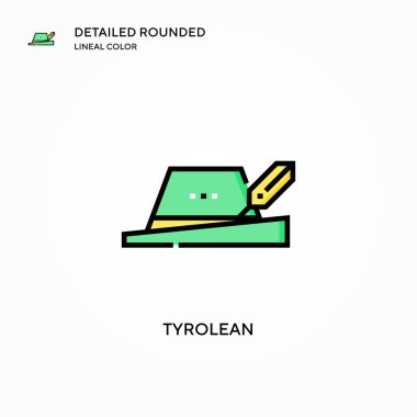 Tirol vektör simgesi. Modern vektör illüstrasyon kavramları. Düzenlemesi ve kişiselleştirmesi kolay.