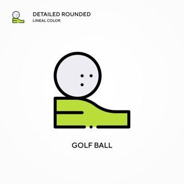 Golf topu vektör simgesi. Modern vektör illüstrasyon kavramları. Düzenlemesi ve kişiselleştirmesi kolay.
