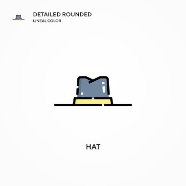 Şapka vektör simgesi. Modern vektör illüstrasyon kavramları. Düzenlemesi ve kişiselleştirmesi kolay.