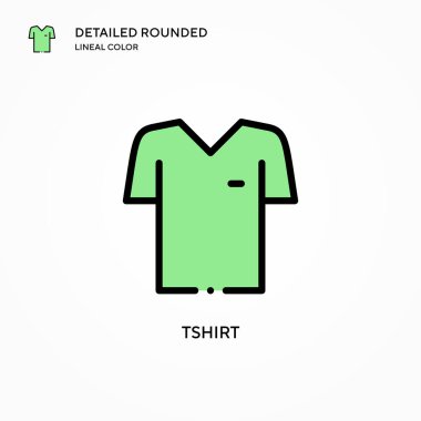Tshirt vektör simgesi. Modern vektör illüstrasyon kavramları. Düzenlemesi ve kişiselleştirmesi kolay.