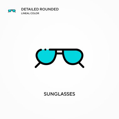 Güneş gözlüğü vektör simgesi. Modern vektör illüstrasyon kavramları. Düzenlemesi ve kişiselleştirmesi kolay.