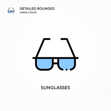 Güneş gözlüğü vektör simgesi. Modern vektör illüstrasyon kavramları. Düzenlemesi ve kişiselleştirmesi kolay.