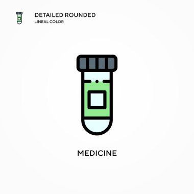 İlaç vektör simgesi. Modern vektör illüstrasyon kavramları. Düzenlemesi ve kişiselleştirmesi kolay.