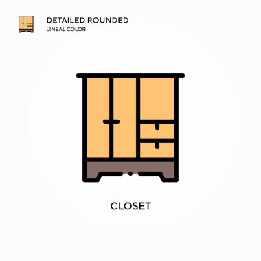 Dolap vektör simgesi. Modern vektör illüstrasyon kavramları. Düzenlemesi ve kişiselleştirmesi kolay.