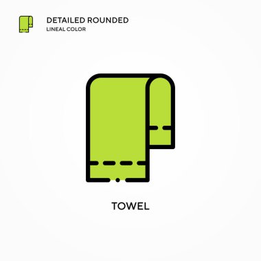 Havlu vektör simgesi. Modern vektör illüstrasyon kavramları. Düzenlemesi ve kişiselleştirmesi kolay.