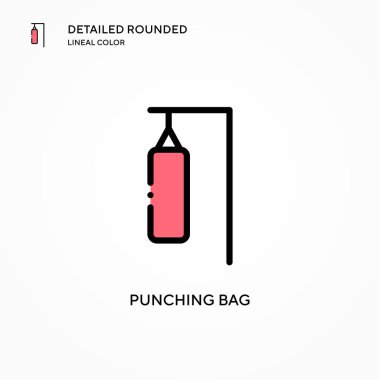 Torba vektör simgesini yumrukluyorum. Modern vektör illüstrasyon kavramları. Düzenlemesi ve kişiselleştirmesi kolay.