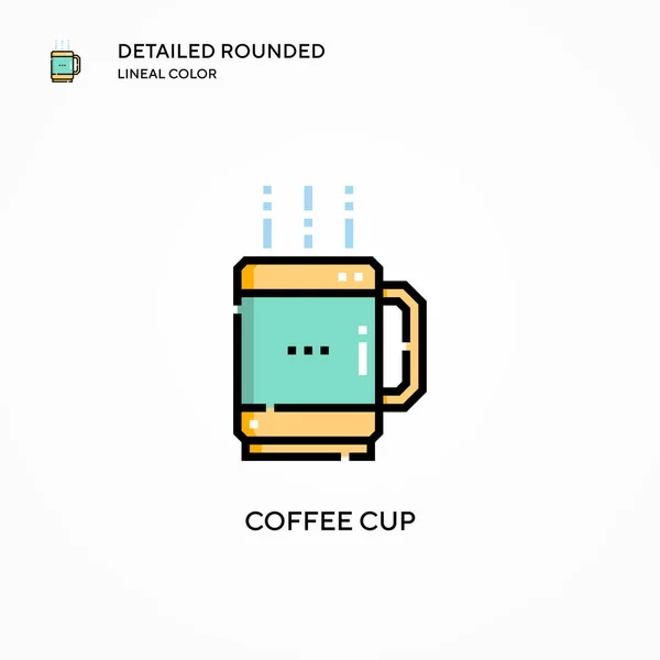 Koffiecup Vector Icoon Moderne Vector Illustratie Concepten Eenvoudig Bewerken Aan — Stockvector