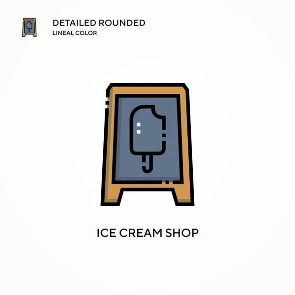 アイスクリーム屋のアイコン 現代のベクトル図の概念 編集とカスタマイズが簡単 — ストックベクタ