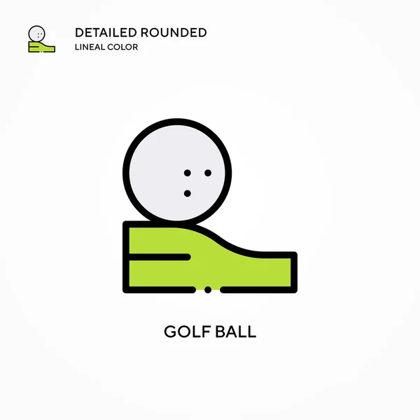 Icono Vector Pelota Golf Conceptos Modernos Ilustración Vectorial Fácil Editar — Vector de stock