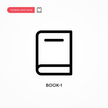 Kitap-1 basit vektör simgesi. Web sitesi veya mobil uygulama için modern, basit düz vektör çizimi