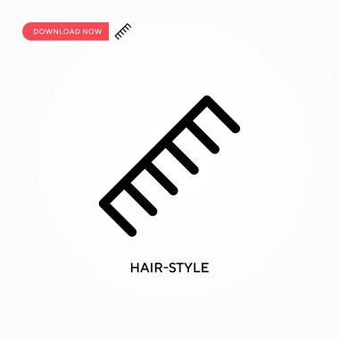 Saç stili basit vektör simgesi. Web sitesi veya mobil uygulama için modern, basit düz vektör çizimi