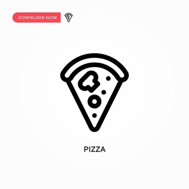 Pizza basit vektör simgesi. Web sitesi veya mobil uygulama için modern, basit düz vektör çizimi