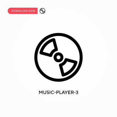Müzik çalar-3 Basit vektör simgesi. Web sitesi veya mobil uygulama için modern, basit düz vektör çizimi