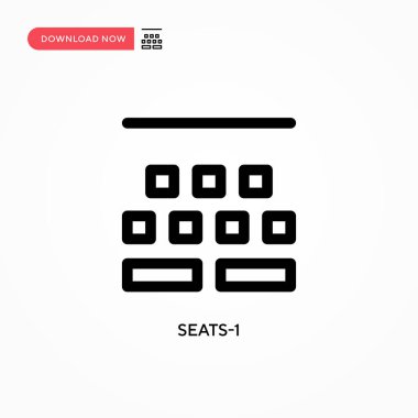 Koltuklar - 1 Basit vektör simgesi. Web sitesi veya mobil uygulama için modern, basit düz vektör çizimi
