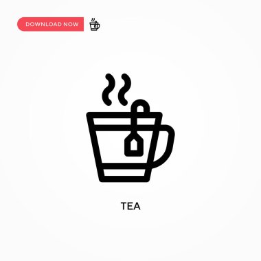 Basit çay vektör simgesi. Web sitesi veya mobil uygulama için modern, basit düz vektör çizimi