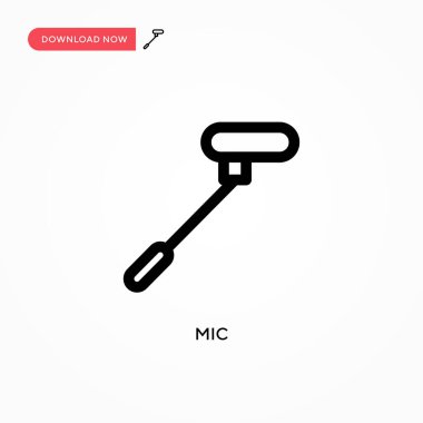 Mikrofon Basit vektör simgesi. Web sitesi veya mobil uygulama için modern, basit düz vektör çizimi