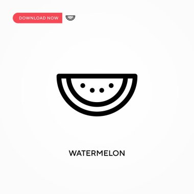 Karpuz basit vektör simgesi. Web sitesi veya mobil uygulama için modern, basit düz vektör çizimi