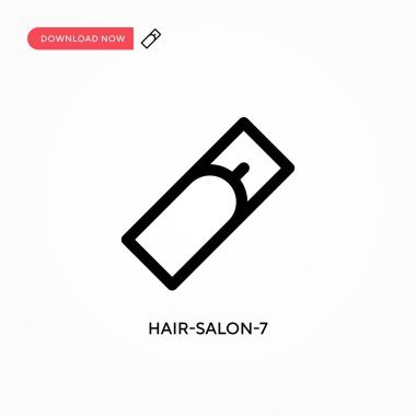 Kuaför salonu-7 basit vektör ikonu. Web sitesi veya mobil uygulama için modern, basit düz vektör çizimi