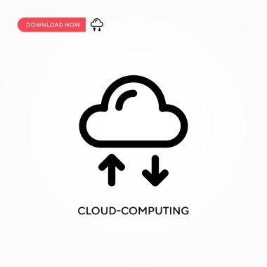 Bulut hesaplama basit vektör simgesi. Web sitesi veya mobil uygulama için modern, basit düz vektör çizimi