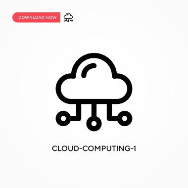 Bulut-hesaplama-1 basit vektör simgesi. Web sitesi veya mobil uygulama için modern, basit düz vektör çizimi