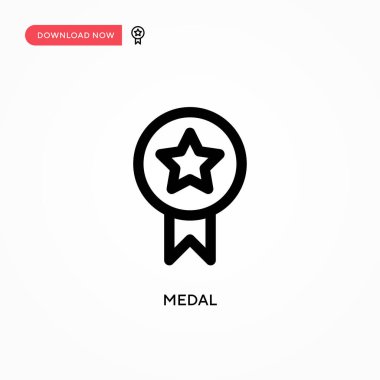 Madalya basit vektör simgesi. Web sitesi veya mobil uygulama için modern, basit düz vektör çizimi