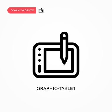 Grafik tableti Basit vektör simgesi. Web sitesi veya mobil uygulama için modern, basit düz vektör çizimi