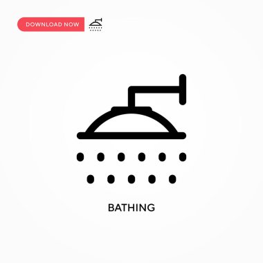 Banyo basit vektör simgesi. Web sitesi veya mobil uygulama için modern, basit düz vektör çizimi