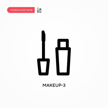 Makyaj 3 basit vektör simgesi. Web sitesi veya mobil uygulama için modern, basit düz vektör çizimi
