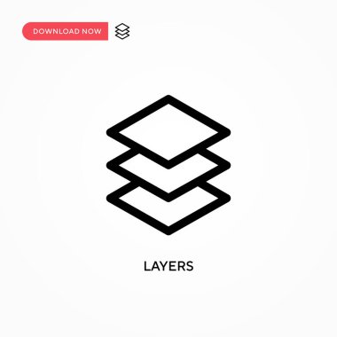 Katmanlar basit vektör simgesi. Web sitesi veya mobil uygulama için modern, basit düz vektör çizimi
