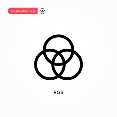 Rgb Basit vektör simgesi. Web sitesi veya mobil uygulama için modern, basit düz vektör çizimi