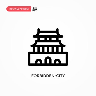 Yasak Şehir Basit Vektör Simgesi. Web sitesi veya mobil uygulama için modern, basit düz vektör çizimi