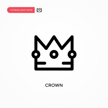 Crown Basit vektör simgesi. Web sitesi veya mobil uygulama için modern, basit düz vektör çizimi