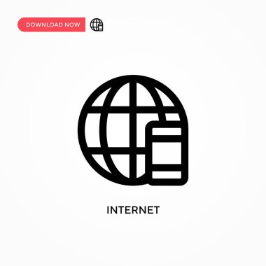 İnternet Basit vektör simgesi. Web sitesi veya mobil uygulama için modern, basit düz vektör çizimi