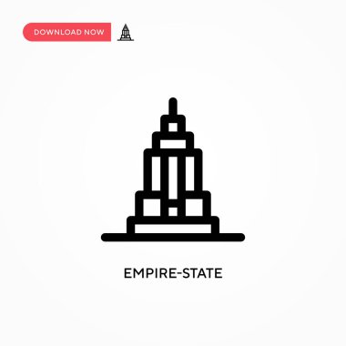 Empire State Basit Vektör Simgesi. Web sitesi veya mobil uygulama için modern, basit düz vektör çizimi