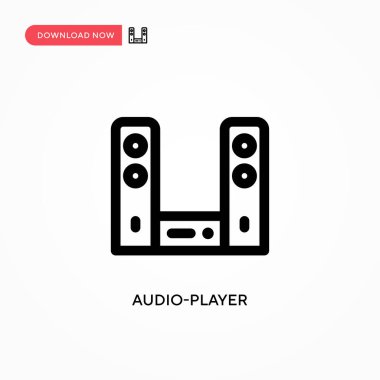 Ses oynatıcı Basit vektör simgesi. Web sitesi veya mobil uygulama için modern, basit düz vektör çizimi