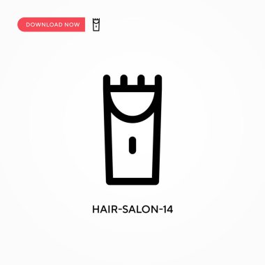 Kuaför salonu 14 basit vektör ikonu. Web sitesi veya mobil uygulama için modern, basit düz vektör çizimi